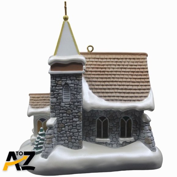 Hallmark Magic Ornament 2003 Fieldstone Church Candlelight Services #6 In Series - Picture 5 of 12